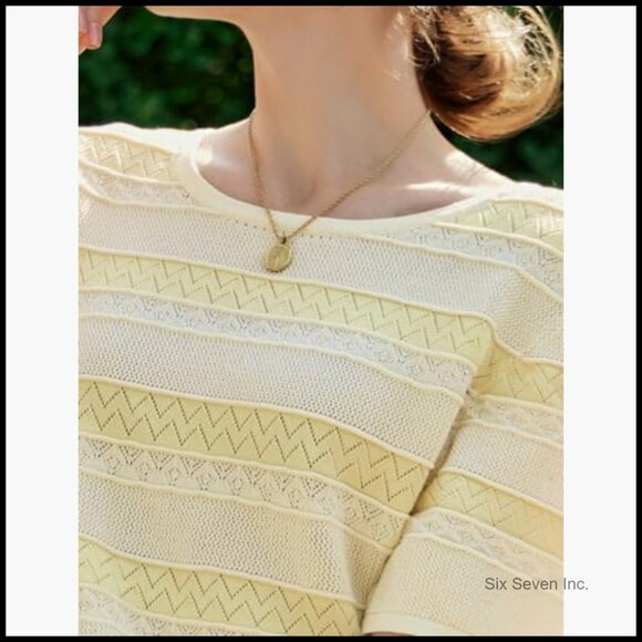 Striped Knitted Midi Dress, Viscose Nylon Blend, Casual Bohemian - Picture 4 of 7